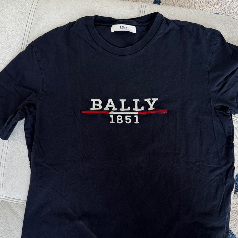 Bally Black T-Shirt with Red and White Logo